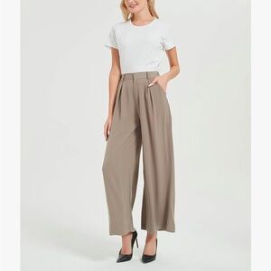 Tronjori Women High Waist Casual Wide Leg Long Palazzo Pants Trousers